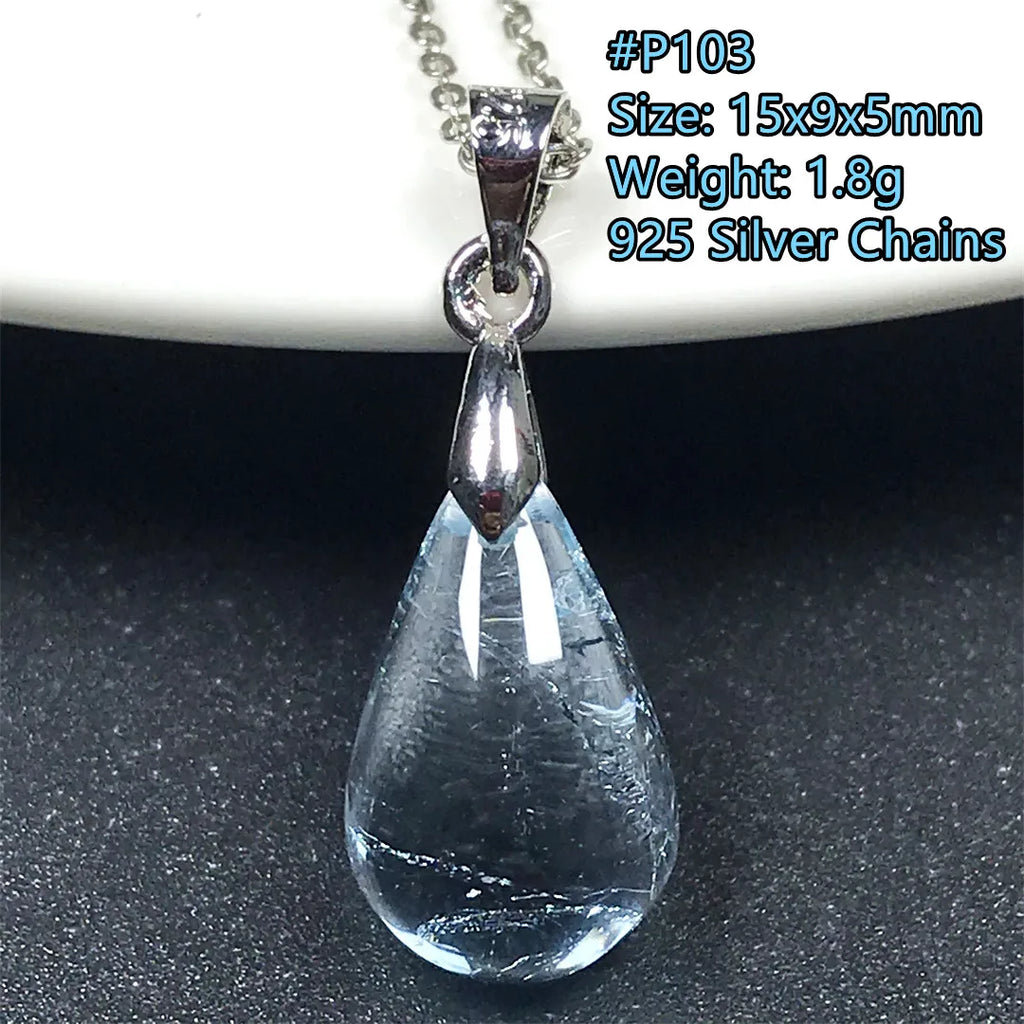Pingente de Topázio Azul Natural – Pedra de Energia, Sorte e Amor, Joia Feminina e Masculina