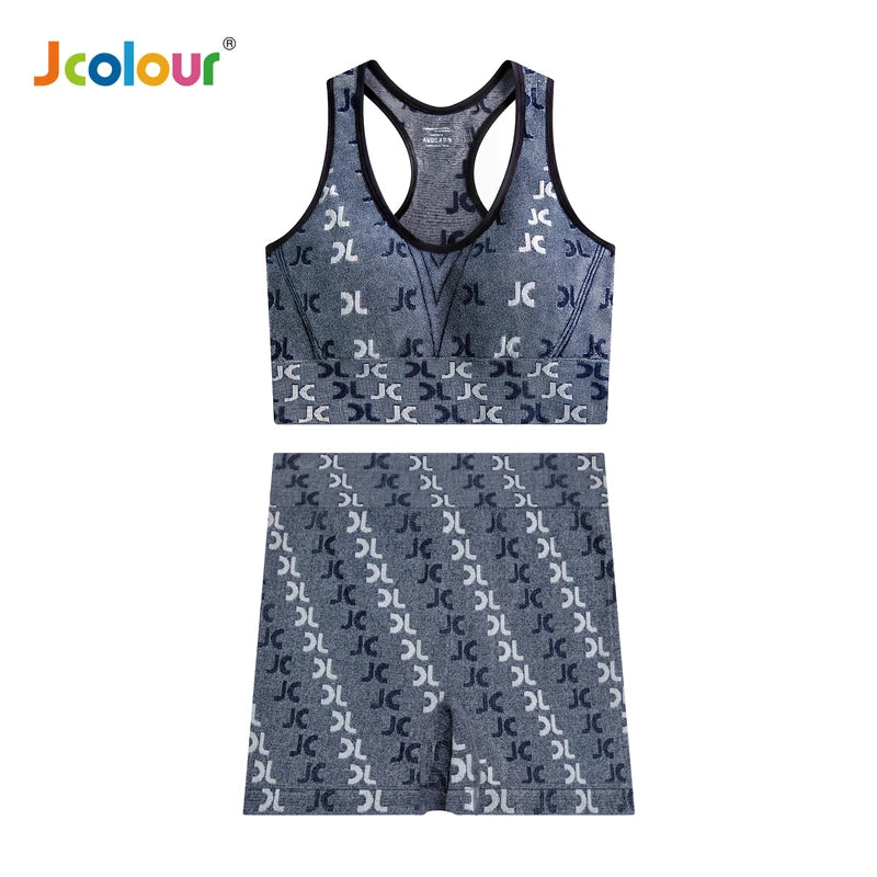 Conjunto Fitness Feminino 2 Peças – Leggings + Top Bra e Shorts