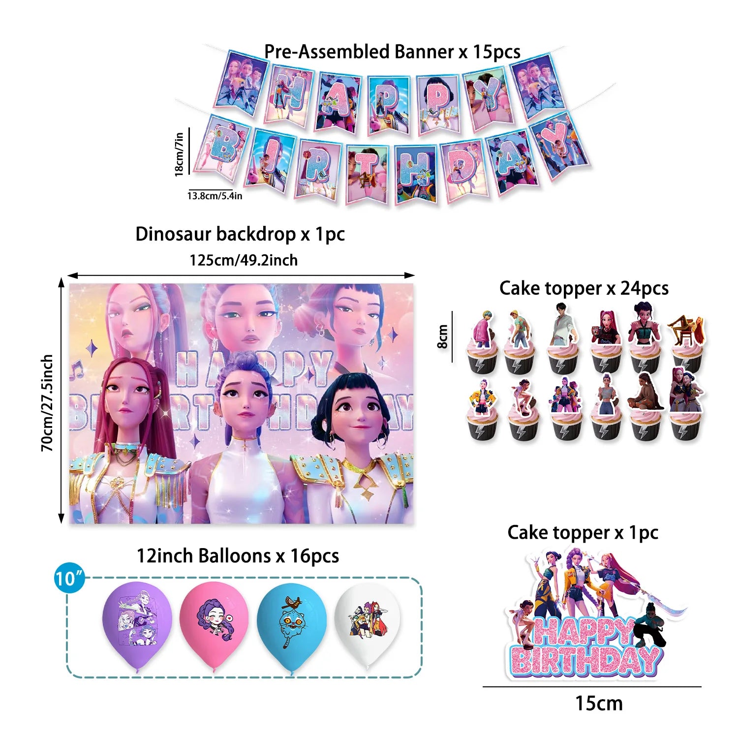 Caçador de demônios kpop decoração de festa k pop caçadores de demônios kit de pano de mesa de aniversário sacos de copo de prato caçadores de demônio kpop lembranças de festa