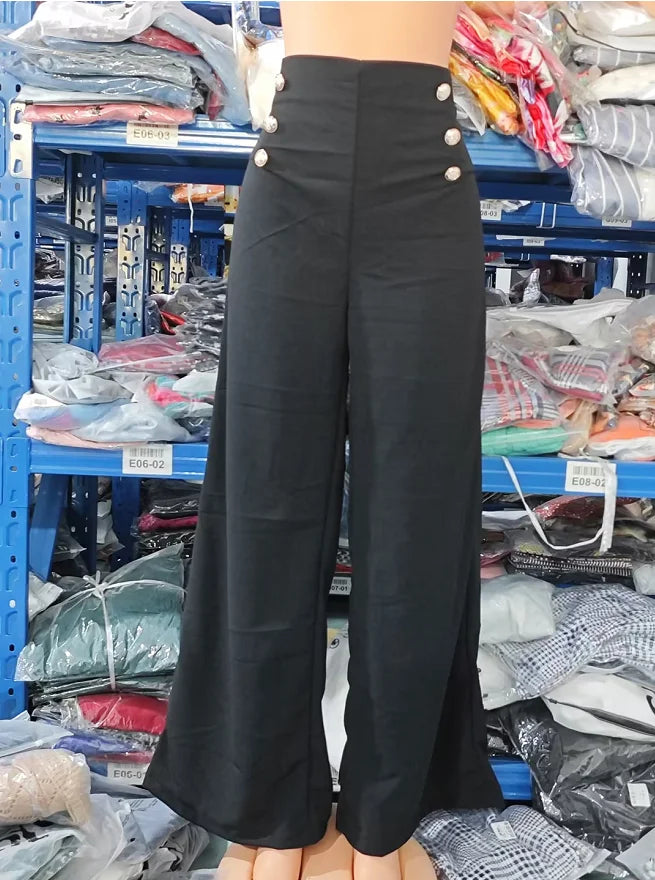 Calça Feminina Pantalona 2025 – Cintura Alta, Boca Larga e Estilo Europeu
