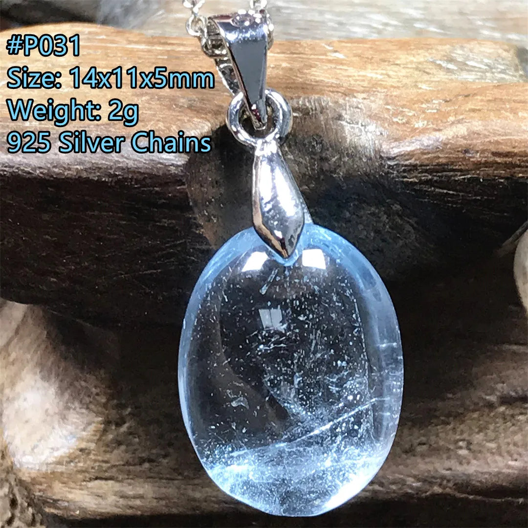 Pingente de Topázio Azul Natural – Pedra de Energia, Sorte e Amor, Joia Feminina e Masculina