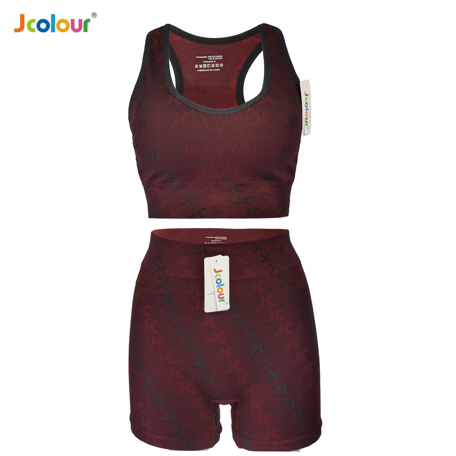 Conjunto Fitness Feminino 2 Peças – Leggings + Top Bra e Shorts