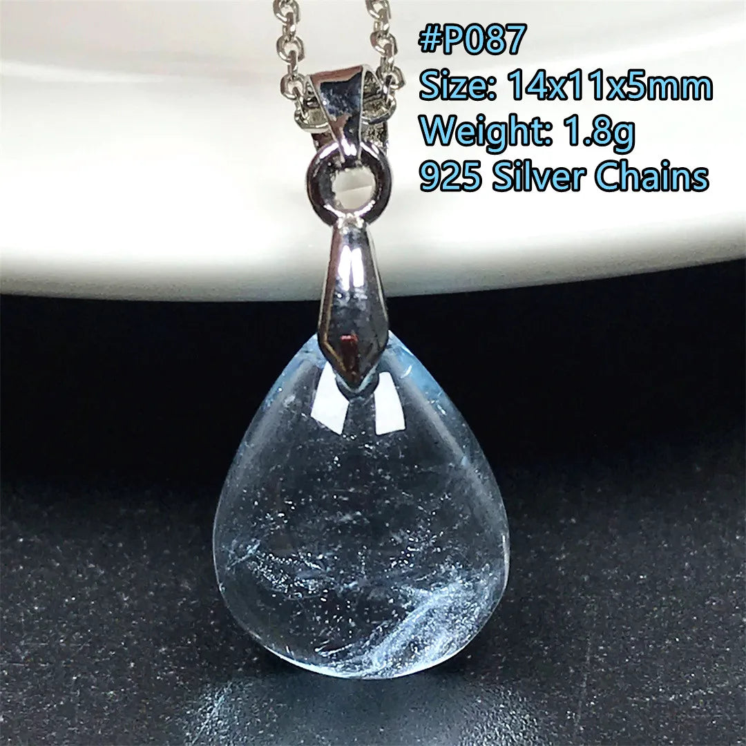 Pingente de Topázio Azul Natural – Pedra de Energia, Sorte e Amor, Joia Feminina e Masculina