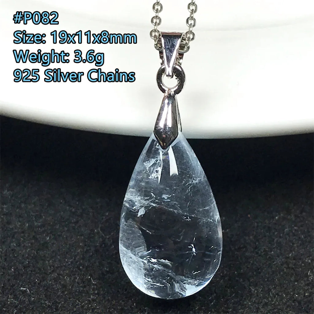 Pingente de Topázio Azul Natural – Pedra de Energia, Sorte e Amor, Joia Feminina e Masculina