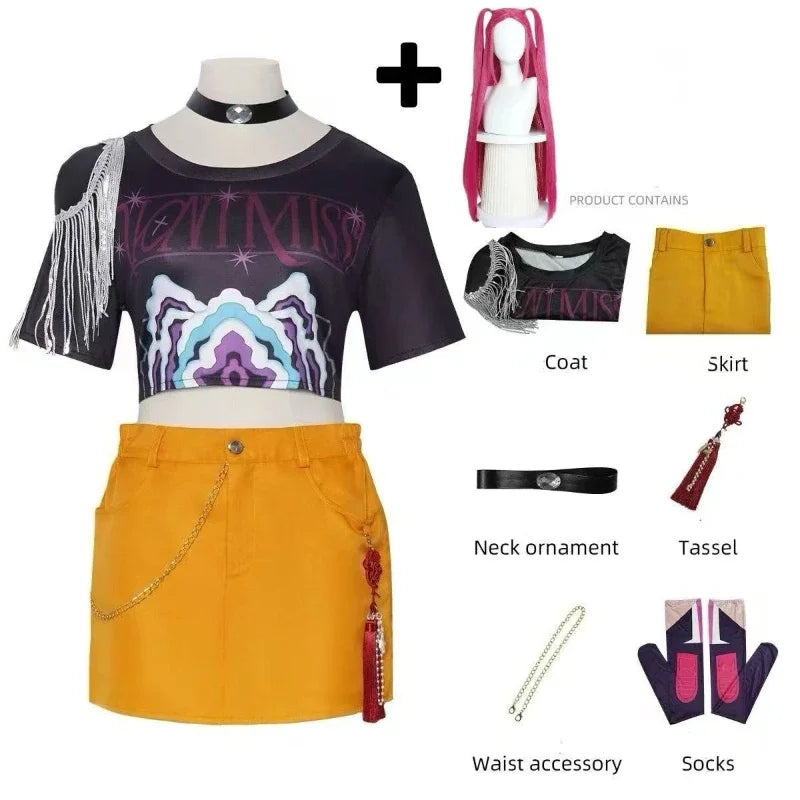 Rumi mira zoey cosplay kpop cosplay traje peruca 2026 uniforme feminino meninas festa de halloween role play roupas para adulto criança