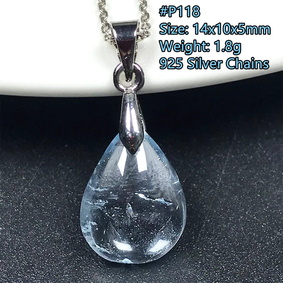 Pingente de Topázio Azul Natural – Pedra de Energia, Sorte e Amor, Joia Feminina e Masculina