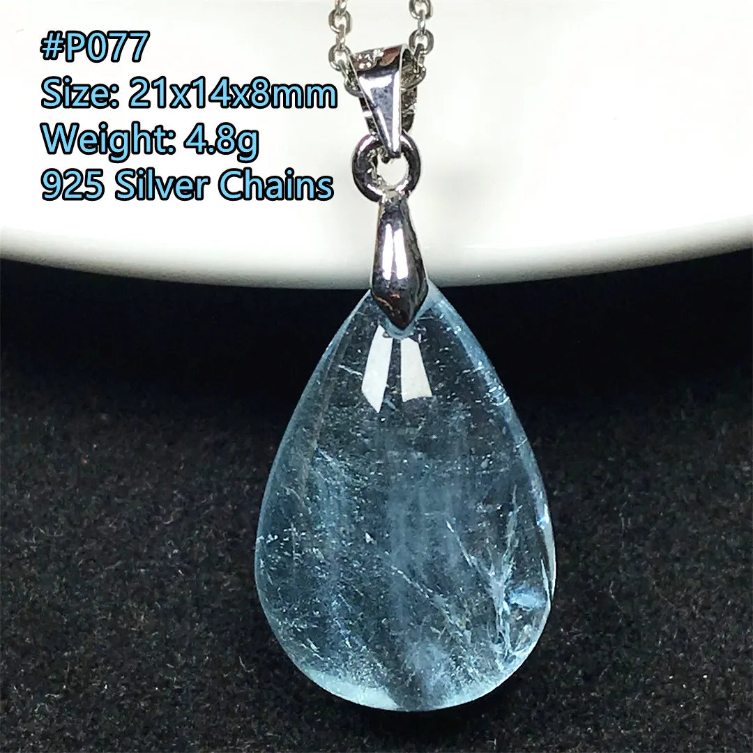 Pingente de Topázio Azul Natural – Pedra de Energia, Sorte e Amor, Joia Feminina e Masculina