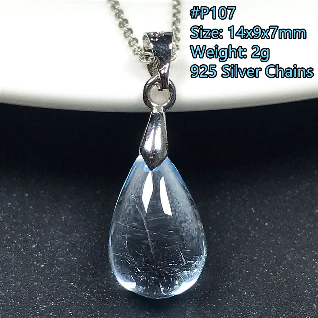 Pingente de Topázio Azul Natural – Pedra de Energia, Sorte e Amor, Joia Feminina e Masculina