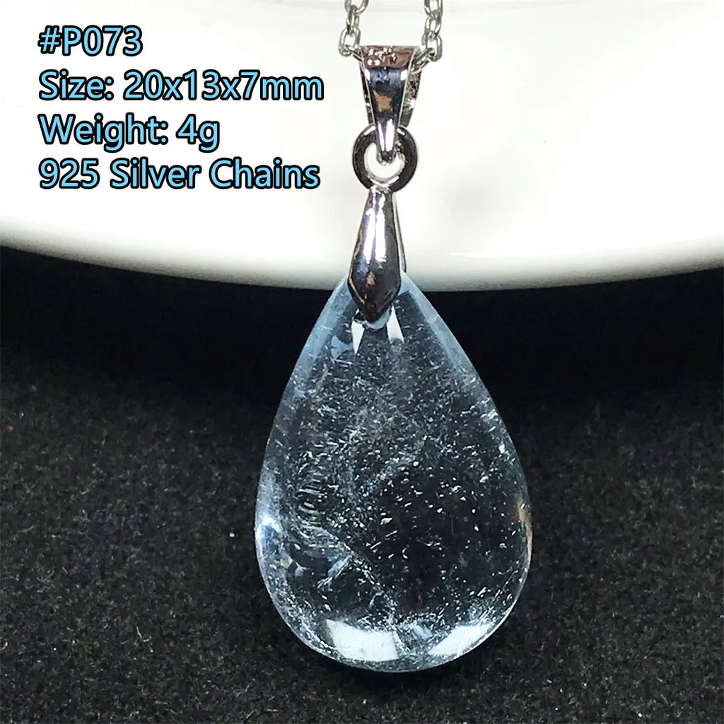 Pingente de Topázio Azul Natural – Pedra de Energia, Sorte e Amor, Joia Feminina e Masculina