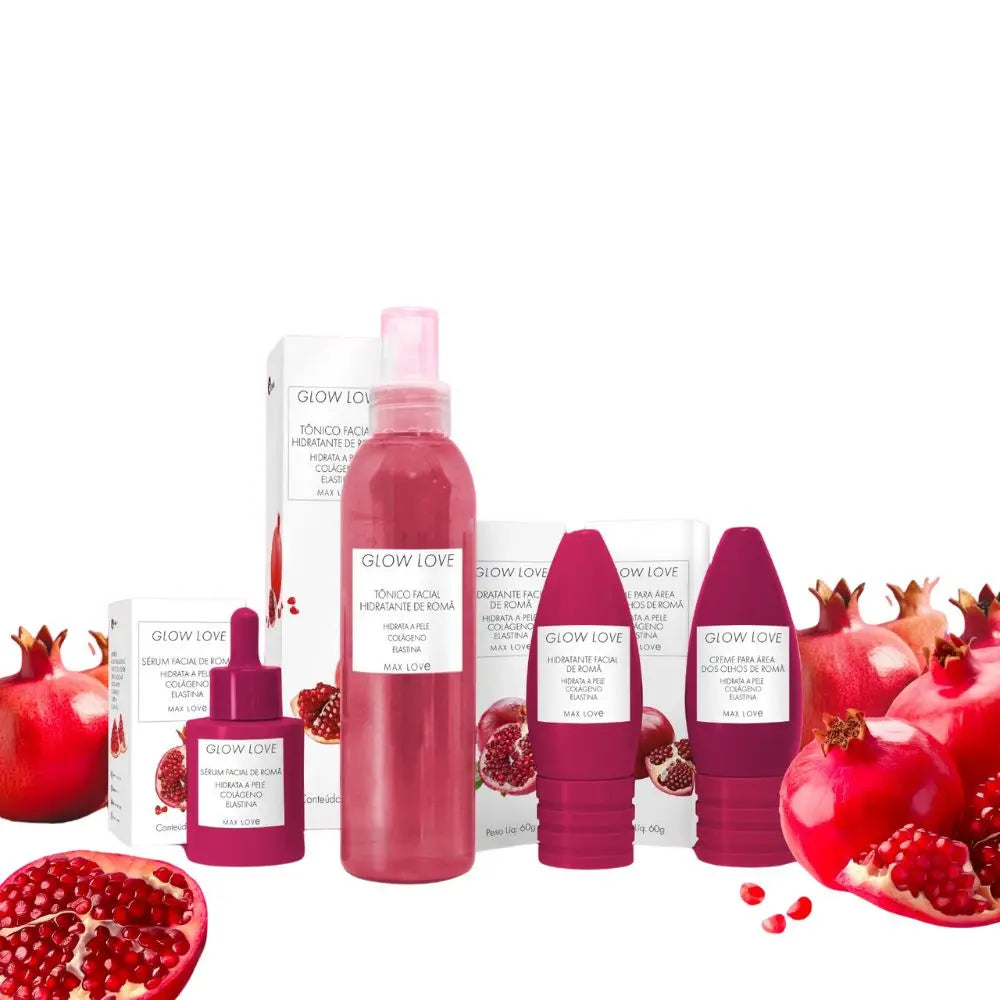 Kit Completo Glow Love – 5 Itens, Romã, Max Love
