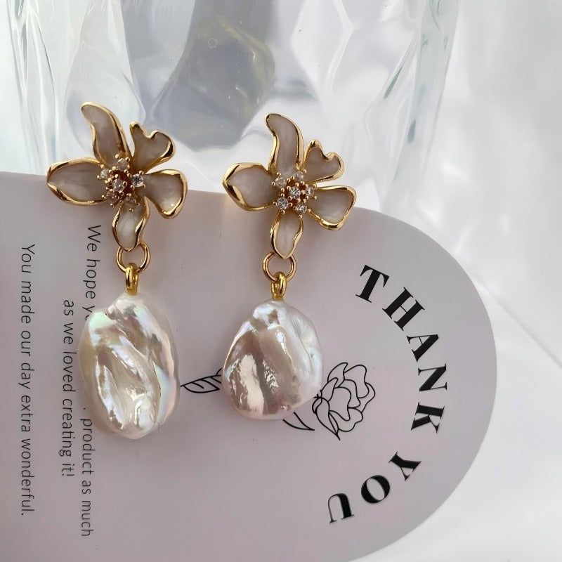 Brincos Femininos de Resina Geométrica moda francesa – Design Vintage, Pinos em Aço Inoxidável, Estilo Elegante e Atemporal